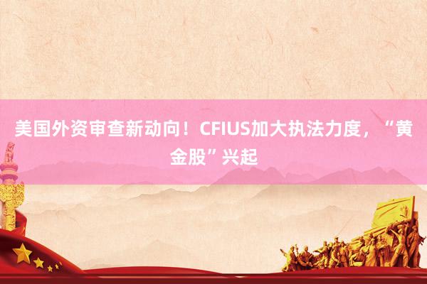美國外資審查新動(dòng)向!CFIUS加大執(zhí)法力度,“黃金股”興起